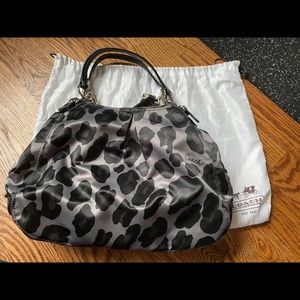 SOLD!!! Coach Grey Leopard Sateen Bag
